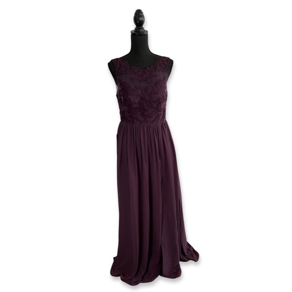 Azazie Elly Bridesmaids Dress in Plum Size A6 - Picture 2 of 16